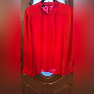 🛍️🛍️ BRAND NEW!!  MING WANG Elegant Red Women's Tunic Style Blouse 🛍️🛍️